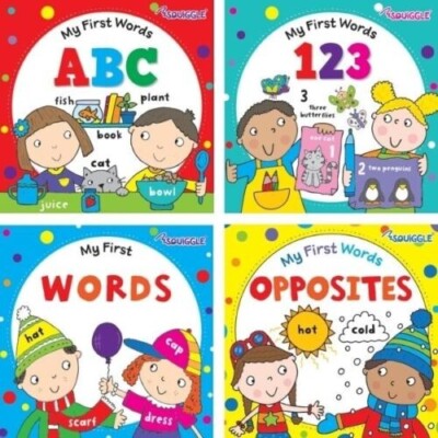 4 x Toddler Books Early Learning First Learners Words Board Set of 4 Books