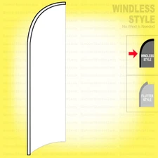 SOLID WHITE - Windless Swooper Flag 2.5x11.5 ft Feather Banner Sign wb
