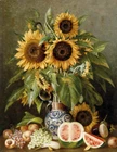 Sunflower Flower & Fruits Art Giclee Printed Oil Painting Print