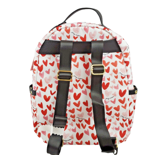 Juicy Couture Watercolor Hearts Large Zip Around Backpack With Coin Pouch New - Picture 6 of 12