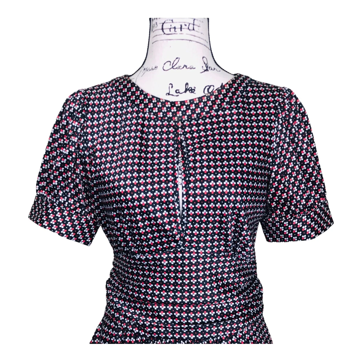 VINTAGE Forever 21 Floral Babydoll Top Size Large Purple Puff