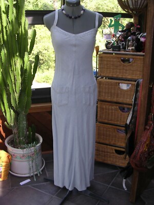 white christmas dresses SLEEVELESS TENCEL MAXI DRESS W/SMOCKED BODICE