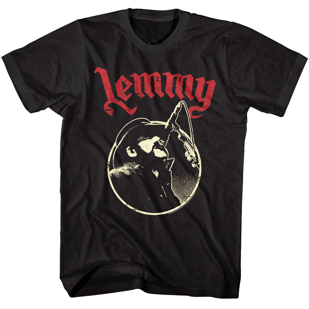 Lemmy Rocks the Mic Men's T Shirt Kilmister Motorhead Heavy Metal Band
