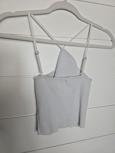 Princess Polly Ribbed Halter Top White Size S-M - Picture 3 of 8