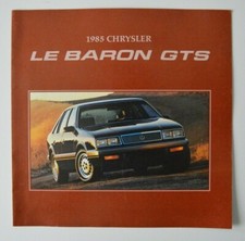CHRYSLER Le Baron GTS 1985 dealer brochure - English - Canada