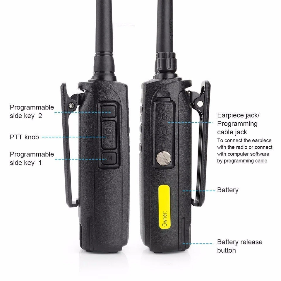 TYT MD-680 10W UHF 400-470MHz Digital Walkie Talkie IP67 Waterproof DMR Radio - Image 3 of 4