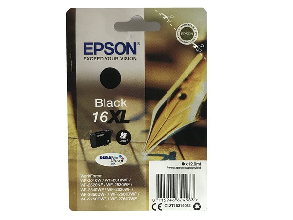 Original Epson Druckerpatrone T1631 Xl Black Schwarz FüR Workforce WF-2520NF-image