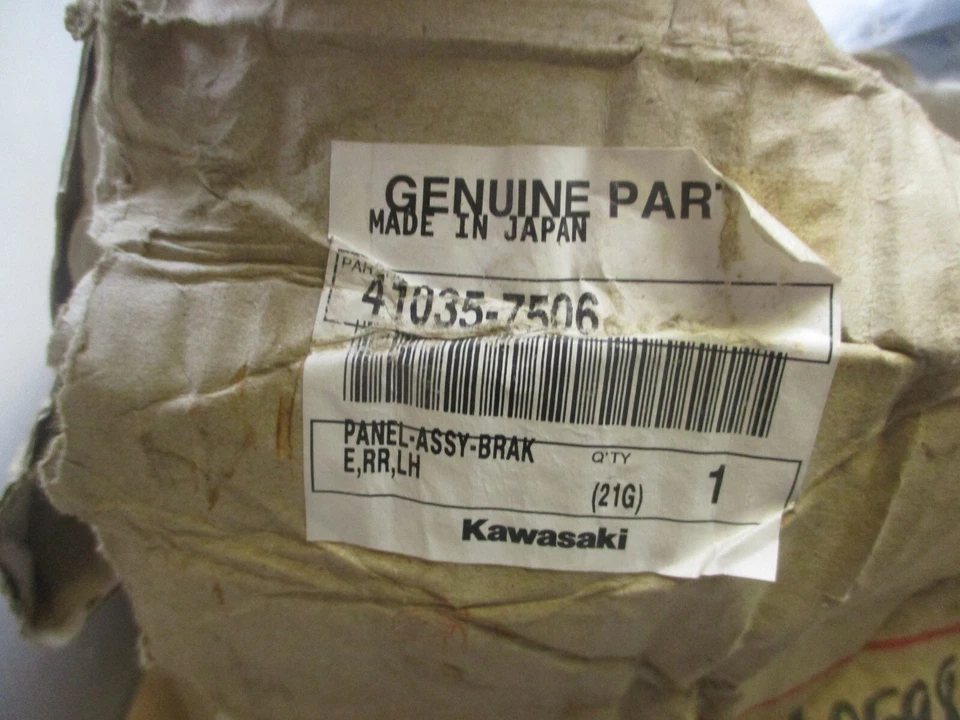 Conjunto de panel-freno trasero izquierdo Kawasaki genuino 41035-7506 Foto 3 de 4