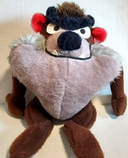 Vintage 90s Looney Tunes Taz Tasmanian Devil Plush Stuffed Toy 14" Tall