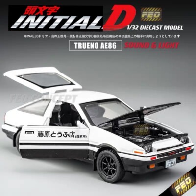 1:32 Initial D Toyota TRUENO AE86 Diecast Model Car Toy Kids Sound&Light Gift