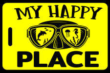 Personalized Safety Yellow My Happy Place Luggage/Gear Bag Tag