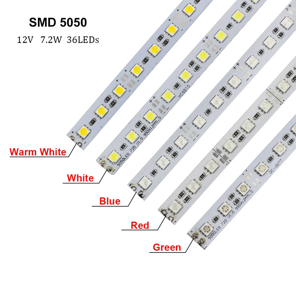 100x 5730 5050 kitchen Under Cabinet Light 12V 0.5M LED Bar Rigid Strip Light - Image 2 of 4