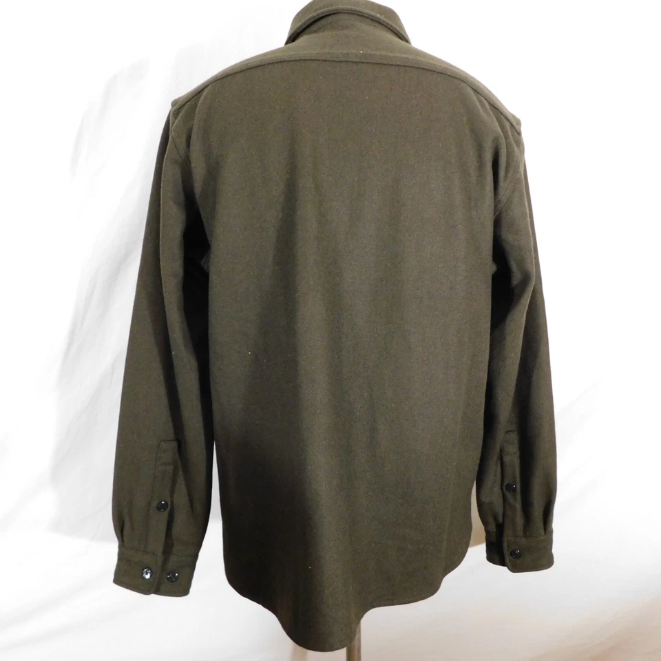 Jaqueta intermediária Schott masculina L CPO mistura de lã botão para cima militar OG-107 - Imagem 3 de 4