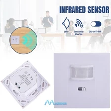 Occupancy Motion Sensor Wall Switch PIR Manual On/Off White Infrared Automatic