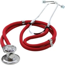 Dixie Ems Sprague-Rappaport Type Two Tube Stethoscope - Red