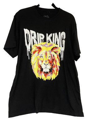 Legends & Kings Men's Drip King Graphic Tee Lion Size Large Summer Gag Gift