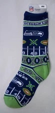 Seattle Seahawks Socks Medium Size 5  to 10 Super Fan