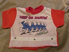 Vintage Keep On Smurfin Smurf Pajama Top Red -Baby