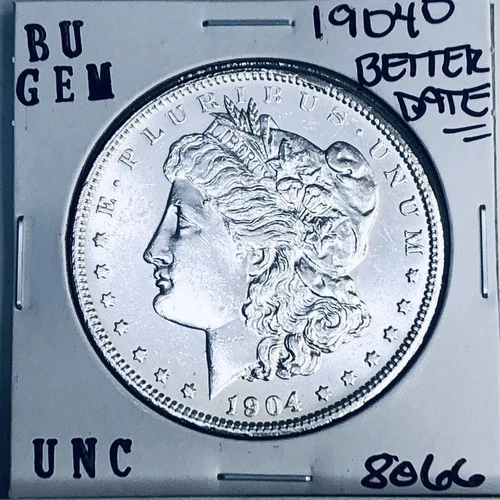 1904 O BU GEM MORGAN SILVER DOLLAR UNC MS+++ U.S. MINT RARE COIN 8066