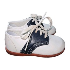 Vintage 5 toddler oxford saddle shoes white blue