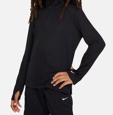 Nike Kid's Boy's Black Multi Dri-FIT UV Long-Sleeve 1/2-Zip Top Size S