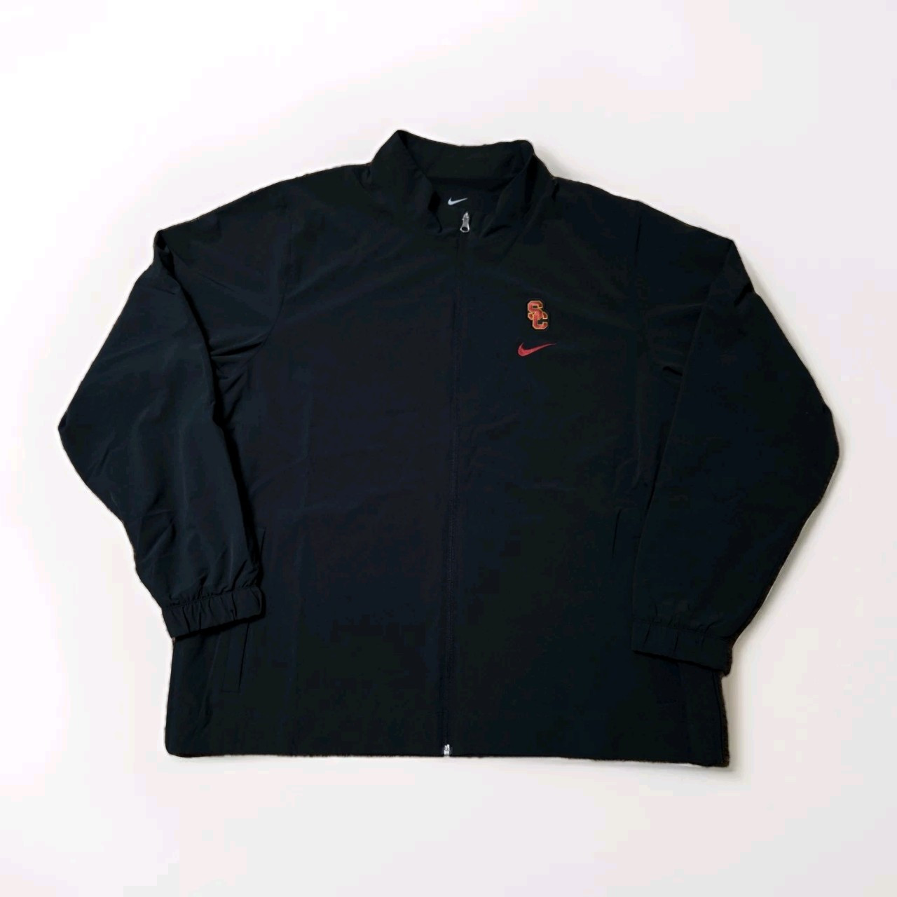 SACAI X NIKE Nike Uomo USC Trojans 2XL Giacca Nera Full Zip Sideline Nuova senza etichette