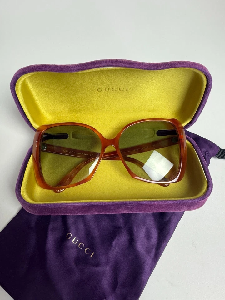 Gafas de sol Gucci carey de gran tamaño cuadradas/ojo de gato para mujer + estuche + bolsa para el polvo Foto 2 de 4