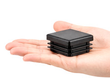 38mm Black LDPE Square Tube End Plugs Press-In USA Industrial Caps