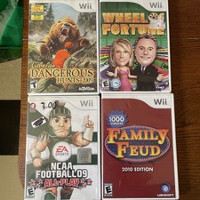 Wii Game Lot Family Feud, Wheel Of Fortune, Cabela’s, Ncaa Football