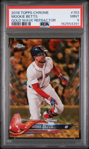 2018 Topps Chrome Mookie Betts Gold Wave Refractor /50 PSA 9