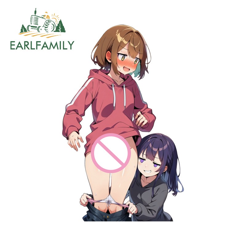 EARLFAMILY 5.1" Anime Girl Car Sticker VAN Toolbox Artistic Windshield PVC Decal