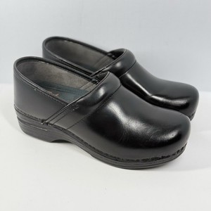 Dansko XP Cabrio Prof Leather Clogs 38 US 7.5-8 Black Work Nursing Slip Resist