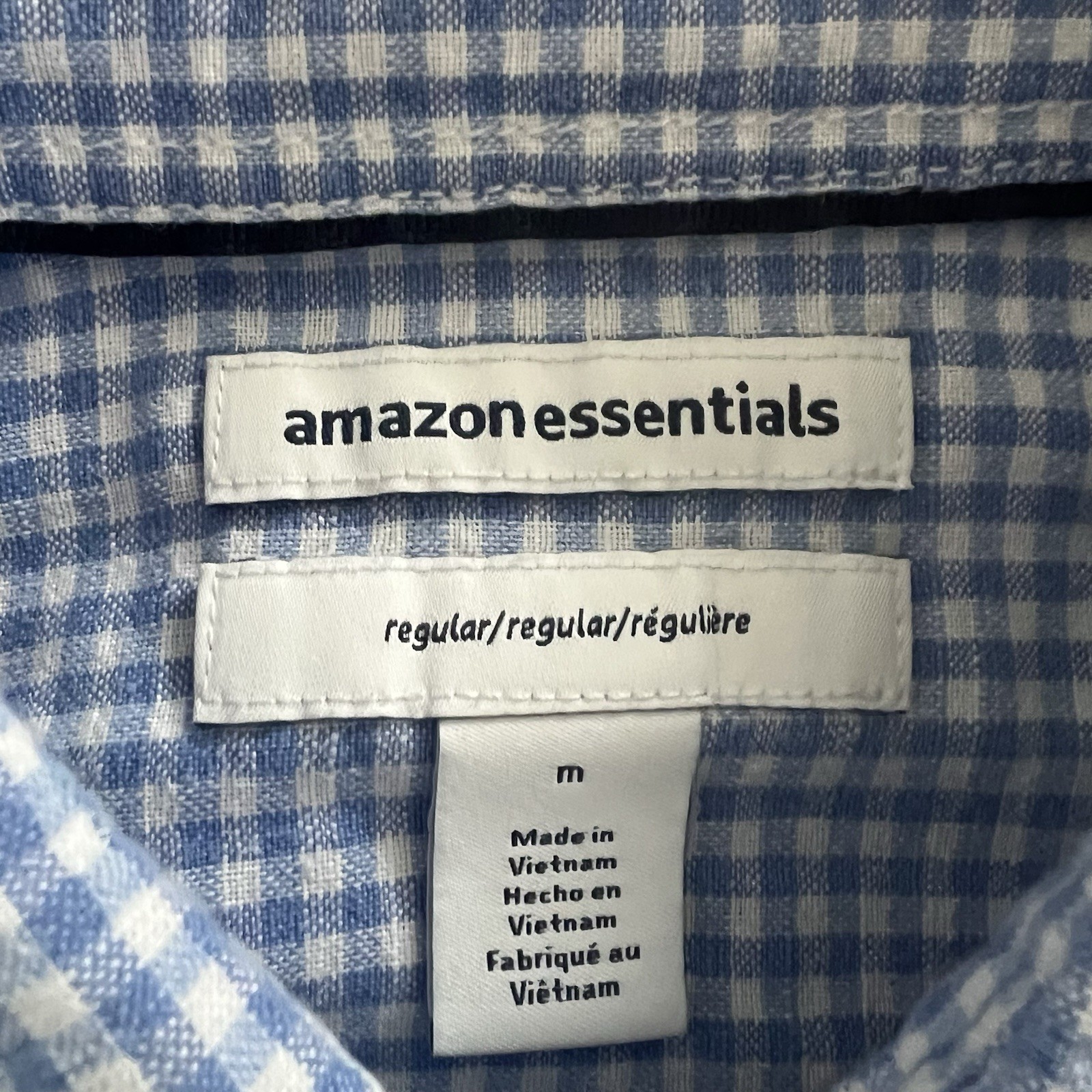 Amazon essentials Linen Blend Gingham Button-Down… - image 8