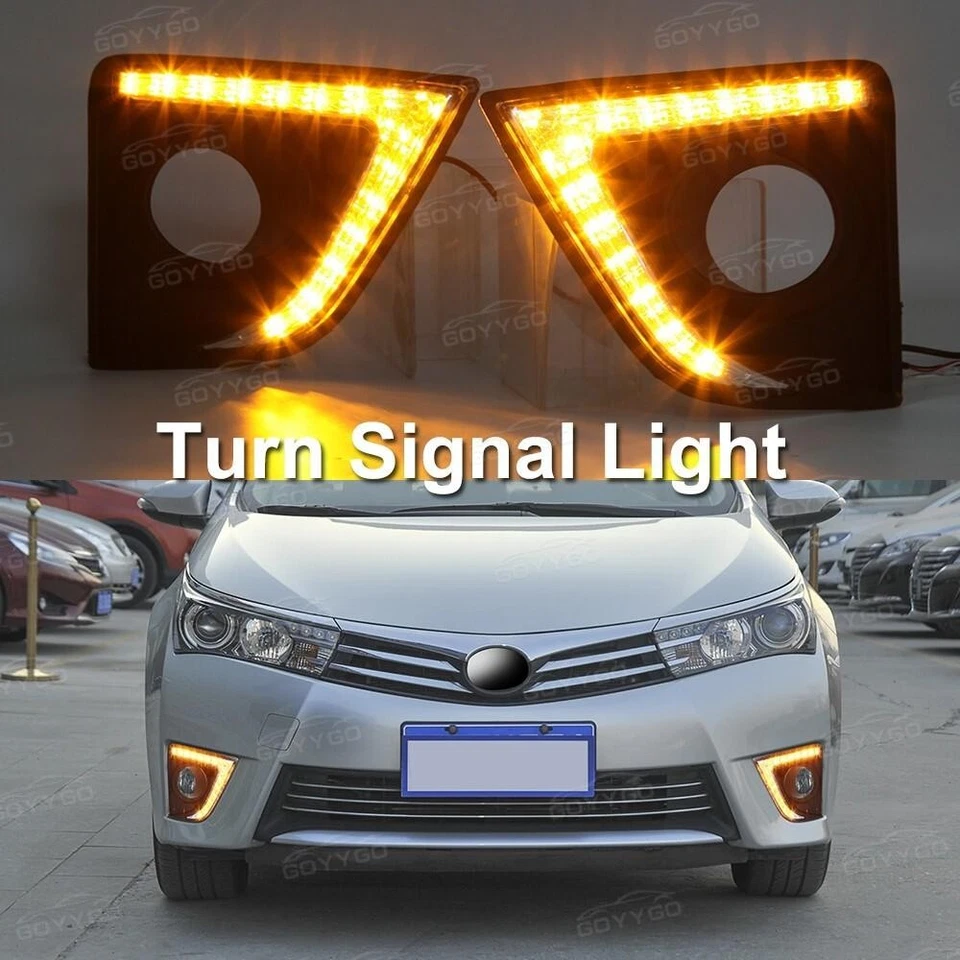 Für Toyota Corolla 2014 2015 DRL LED Tagfahrlicht Nebelscheinwerfer Blinker - Bild 3 von 4