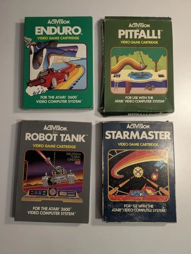 New Listing4 Activision Atari 2600 games w/Box - Enduro - Pitfall! - Robot Tank -Starmaster