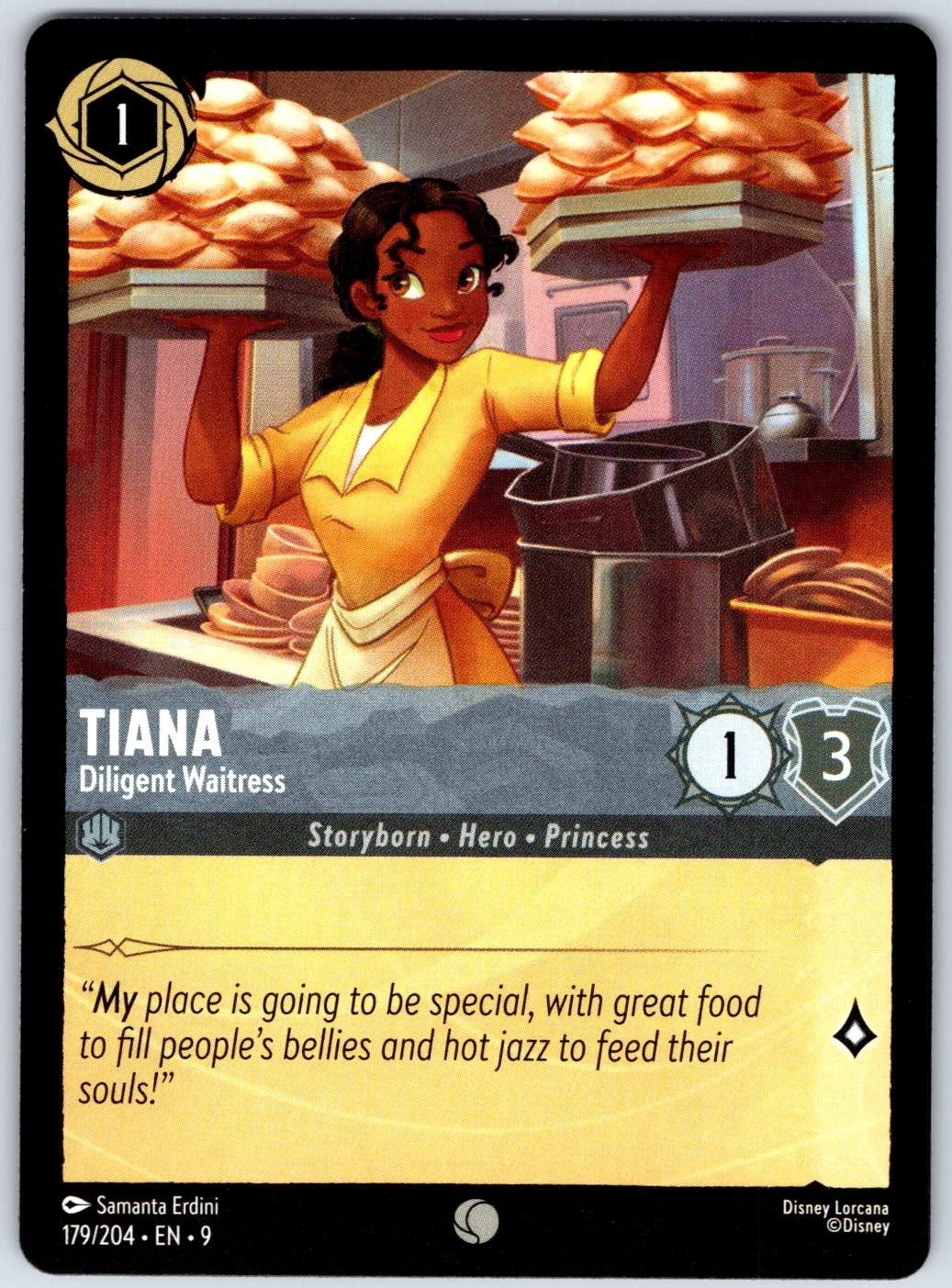 Tiana - Diligent Waitress 179/204 Common Fabled NM Lorcana Disney