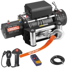 VEVOR Electric Winch 13500 lbs 12V Truck Winch with 80 ft Steel Rope Waterproof