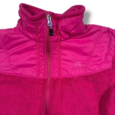 Nike ACG Jacket Women's Medium Pink Full Zip Fuscia Sherpa Comfy Outdoor