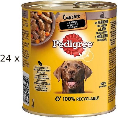 ( 3,74/kg) Pedigree Cuisine in Sauce mit Kaninchen Karotten 24 x 800 g für Hunde