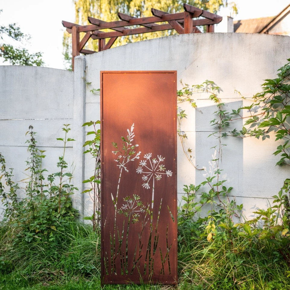 2x Sichtschutz Metall 160x50 Edelrost Rostoptik für Garten Sichtschutzwand ROST - Bild 3 von 4