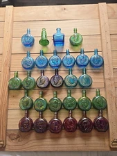Lot Of 28 Vintage Wheaton Glass Small Bottles From The 70s Presidents/...