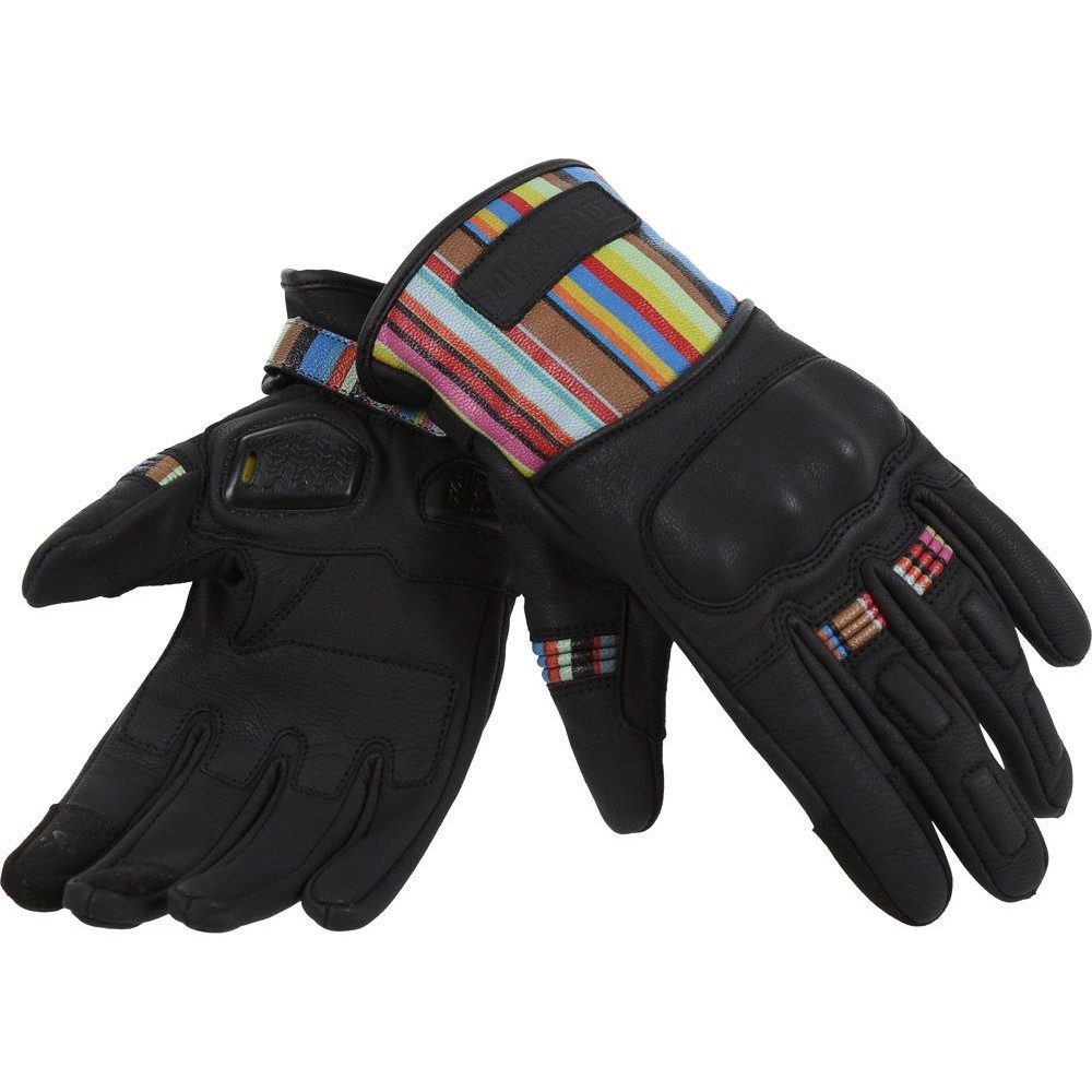 MotoGirl Bessie Ladies Motorcycle Gloves Leather Stripe, photo 3 of 3