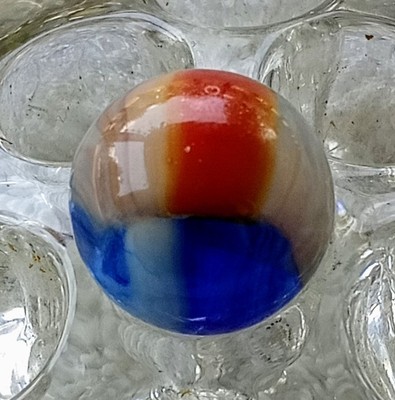 5/8''  Vitro Agate Double Helmet Marble In Wet Mint Condition.