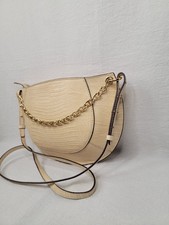 Ulla Johnson Mira Made in Italy Tan Lizard Embossed Leather Crossbody MSRP $795