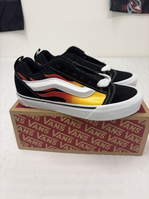 Vans Old Skool Suede Flamed Shoe Sneaker KNU SKOOL BLACKFLAME SIZE 4.5Y 6W New