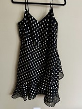 Banana Republic Black Strappy Flirty Gold Metallic Holiday Dress With Ruffle