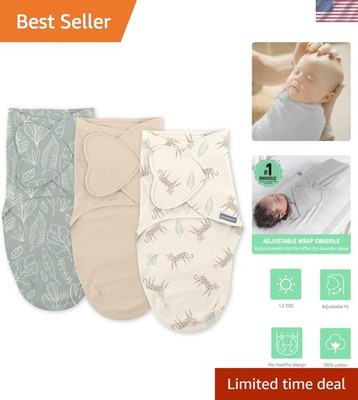 by Ingenuity Monogram Collection Baby Swaddle, 100% Cotton, Improves Sleep & ...