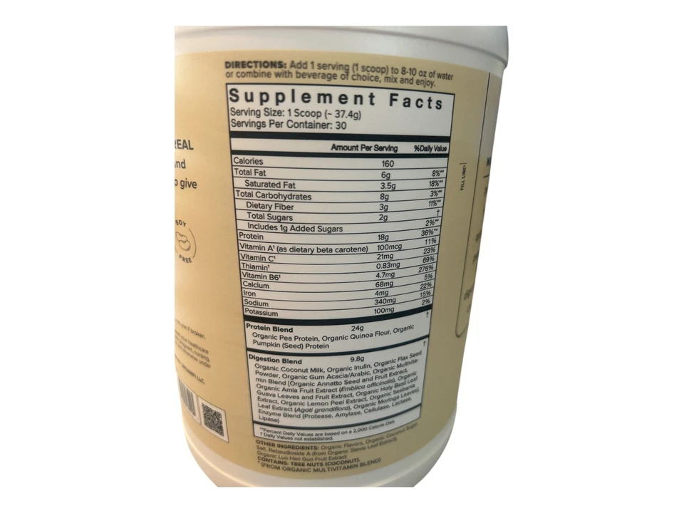 Batido todo en uno Organifi Complete Protein mezcla vainilla, 2,75 lbxp 12/26 Foto 2 de 2