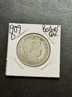 1909 D Barber Silver Quarter Good Better Date U.S. 25c Type Coin (Raw18324)