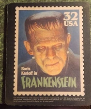 FRANKENSTEIN STAMP original 1990's mouse pad from USPS/BORIS KARLOFF